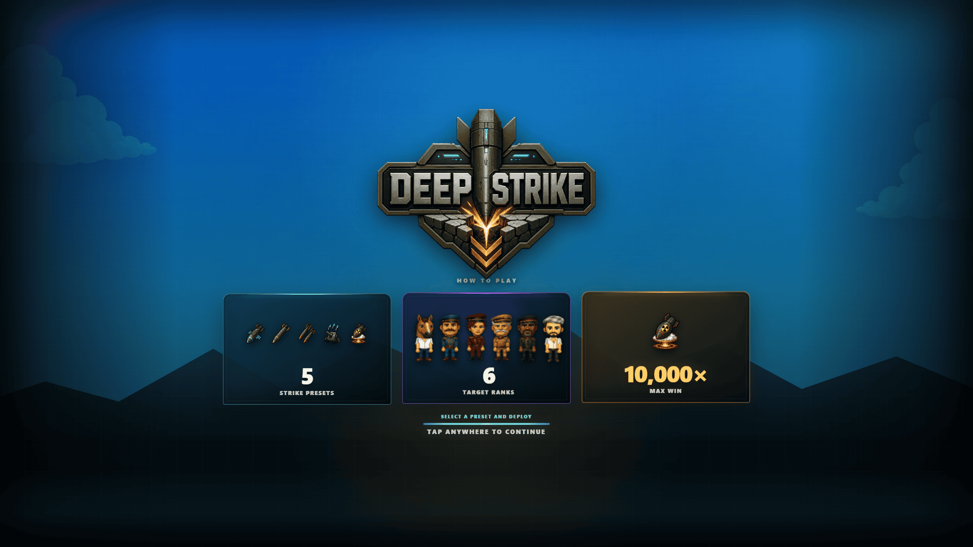 Deep Strike slot intro screen