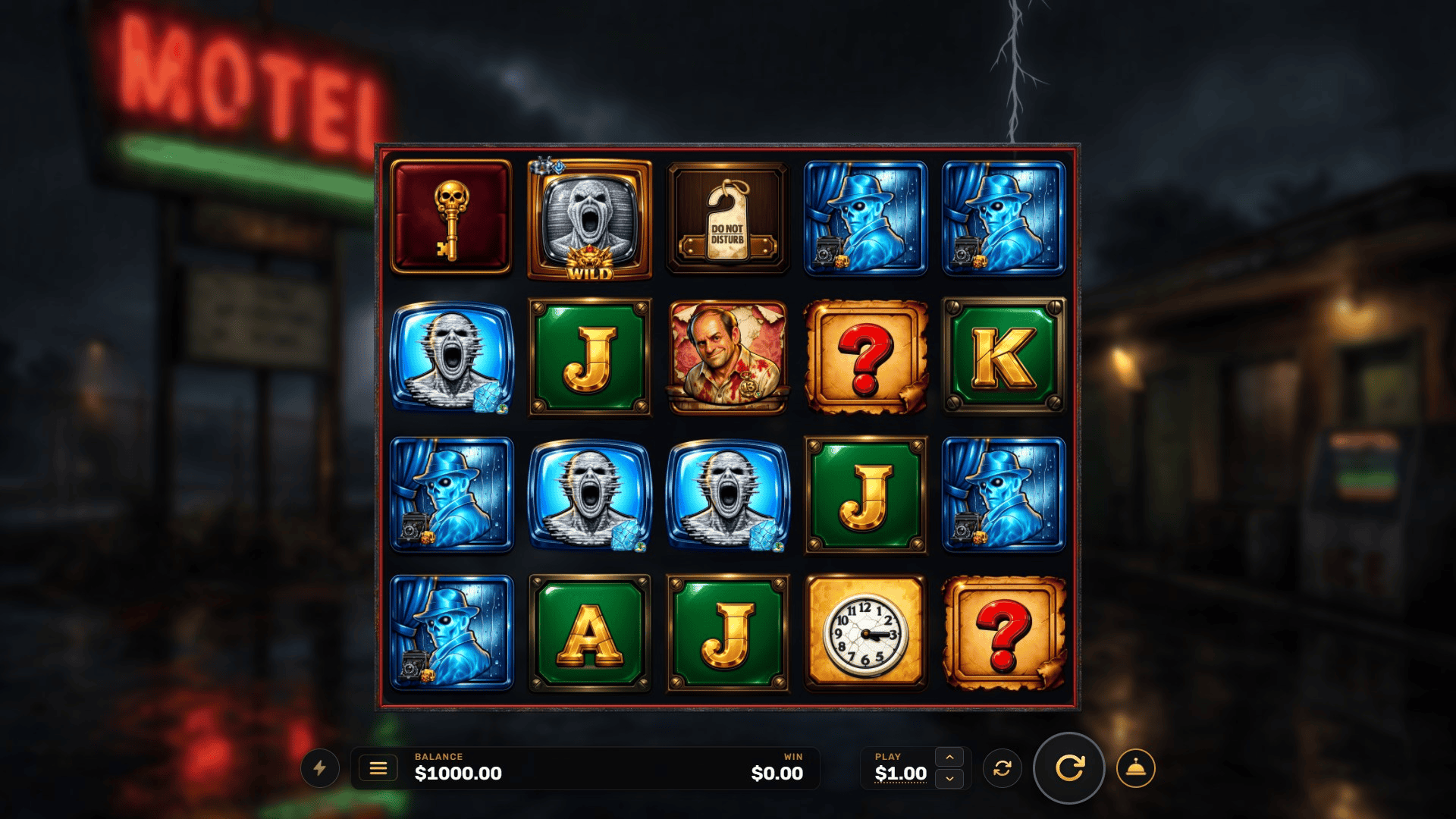 Rush Motel slot gameplay reels