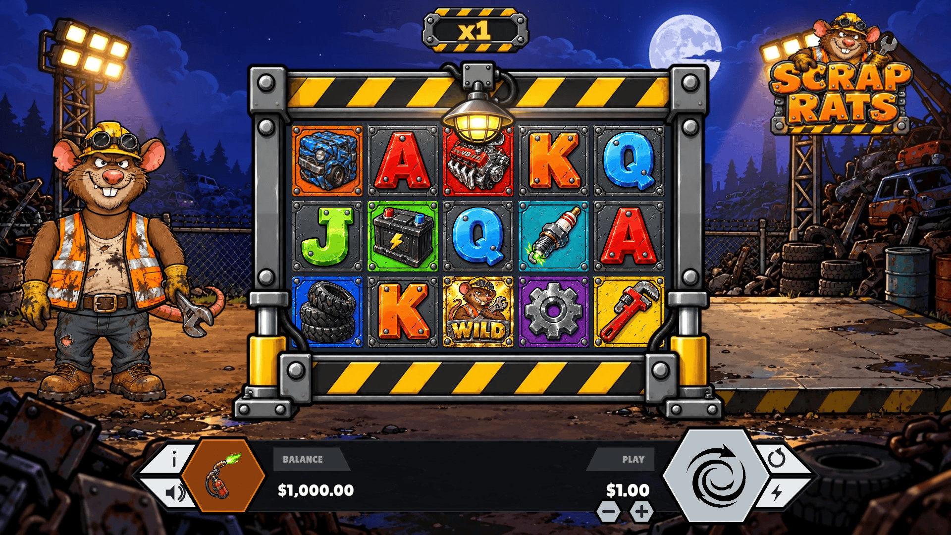 Scrap Rats slot gameplay reels