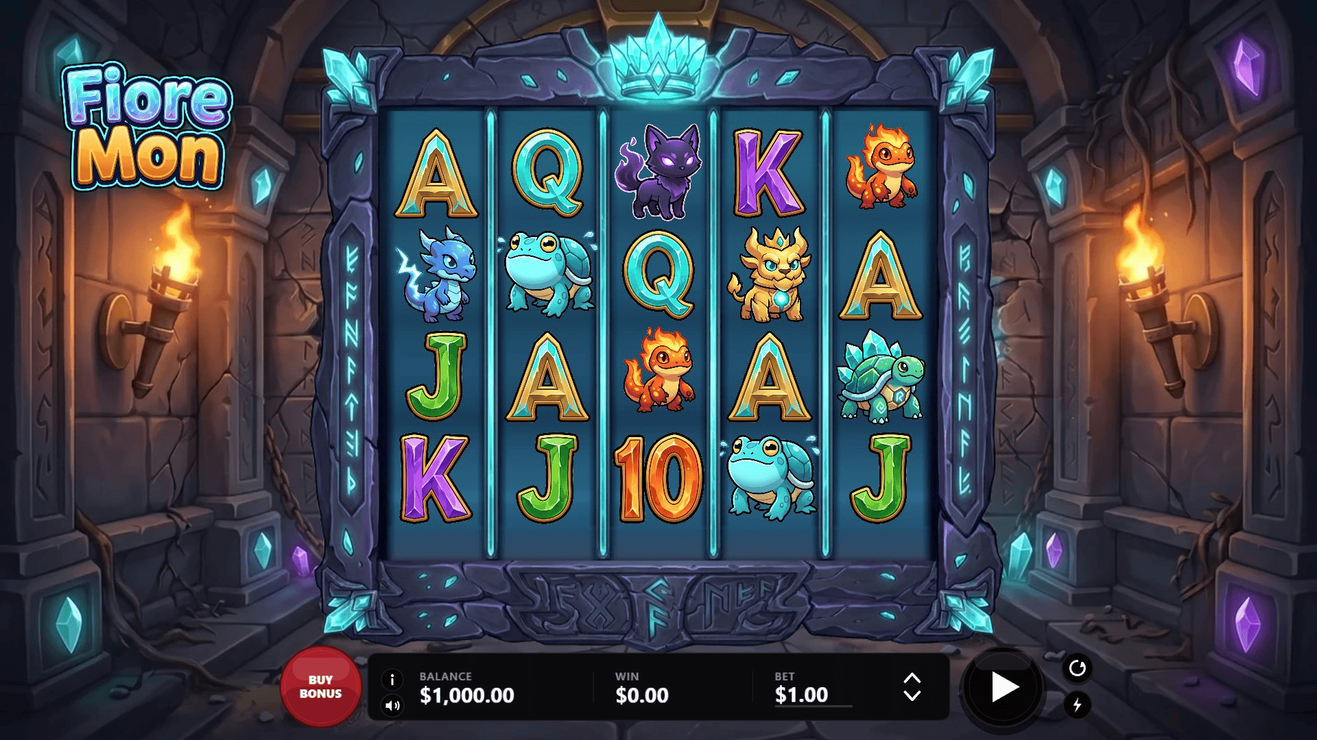 Fioremon slot gameplay reels