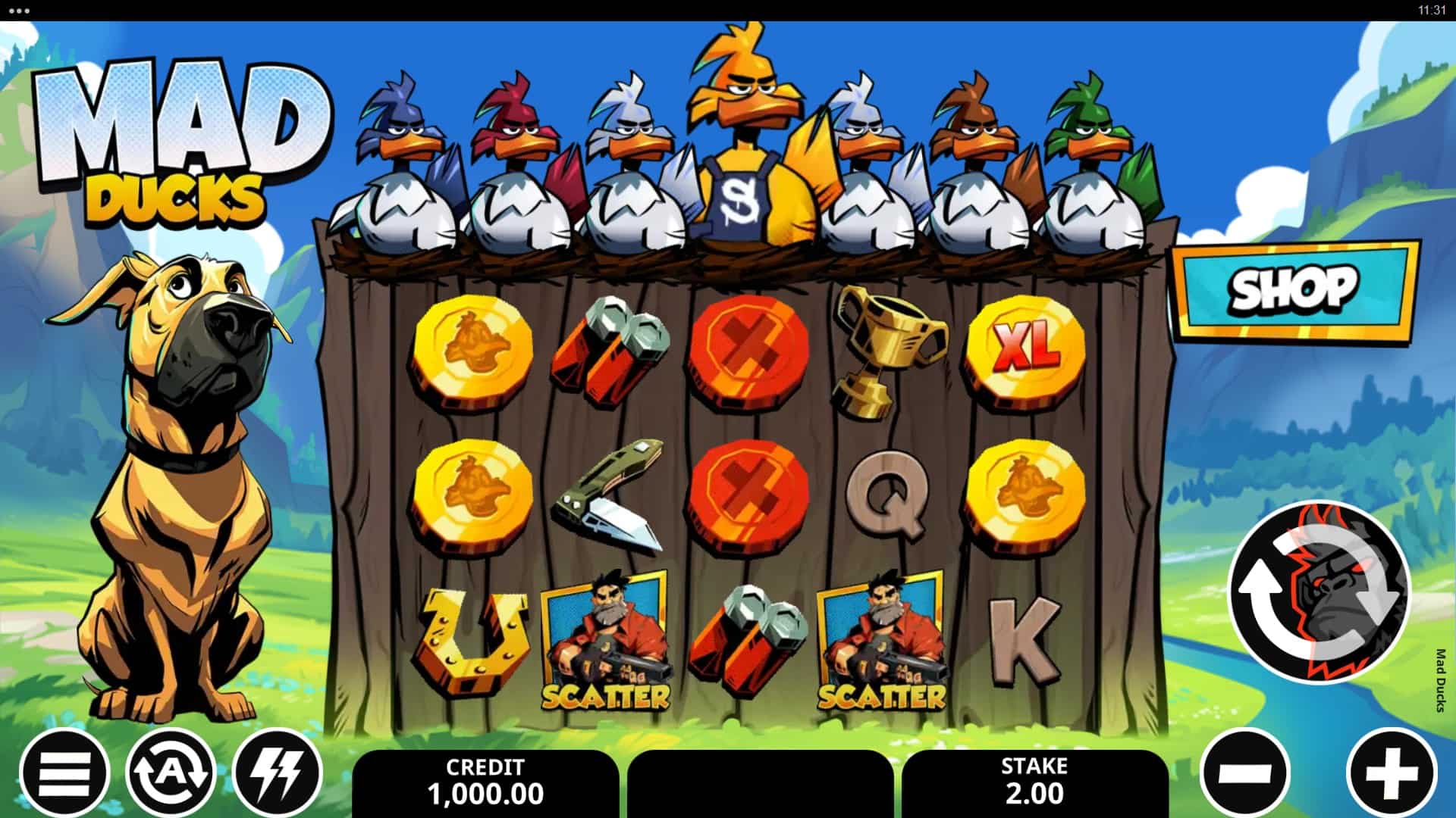 Mad Ducks slot gameplay reels