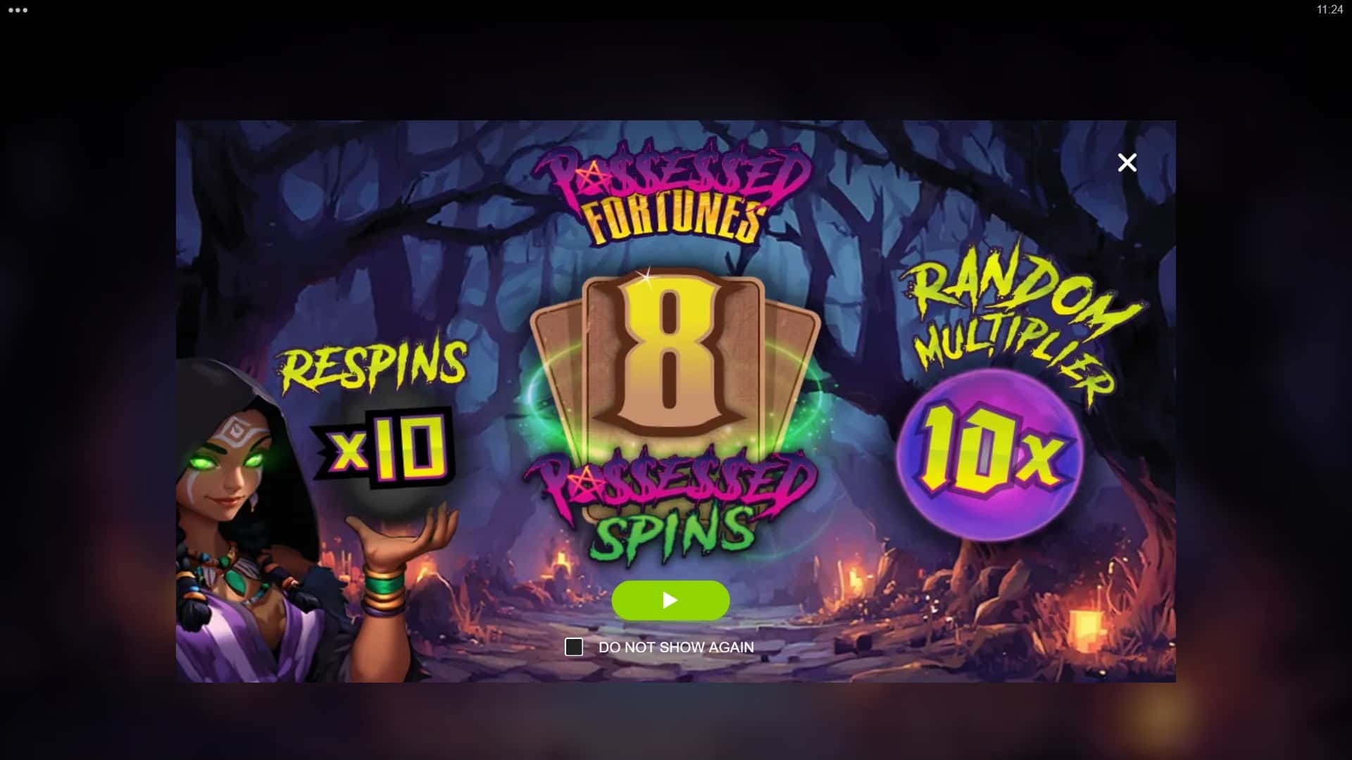 Possessed Fortunes slot intro screen
