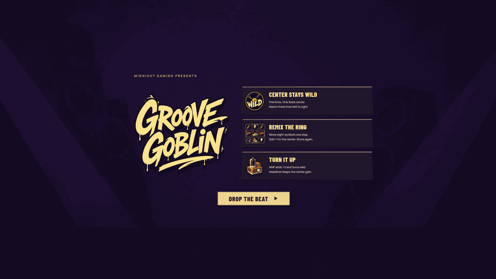 Groove Goblin slot intro screen