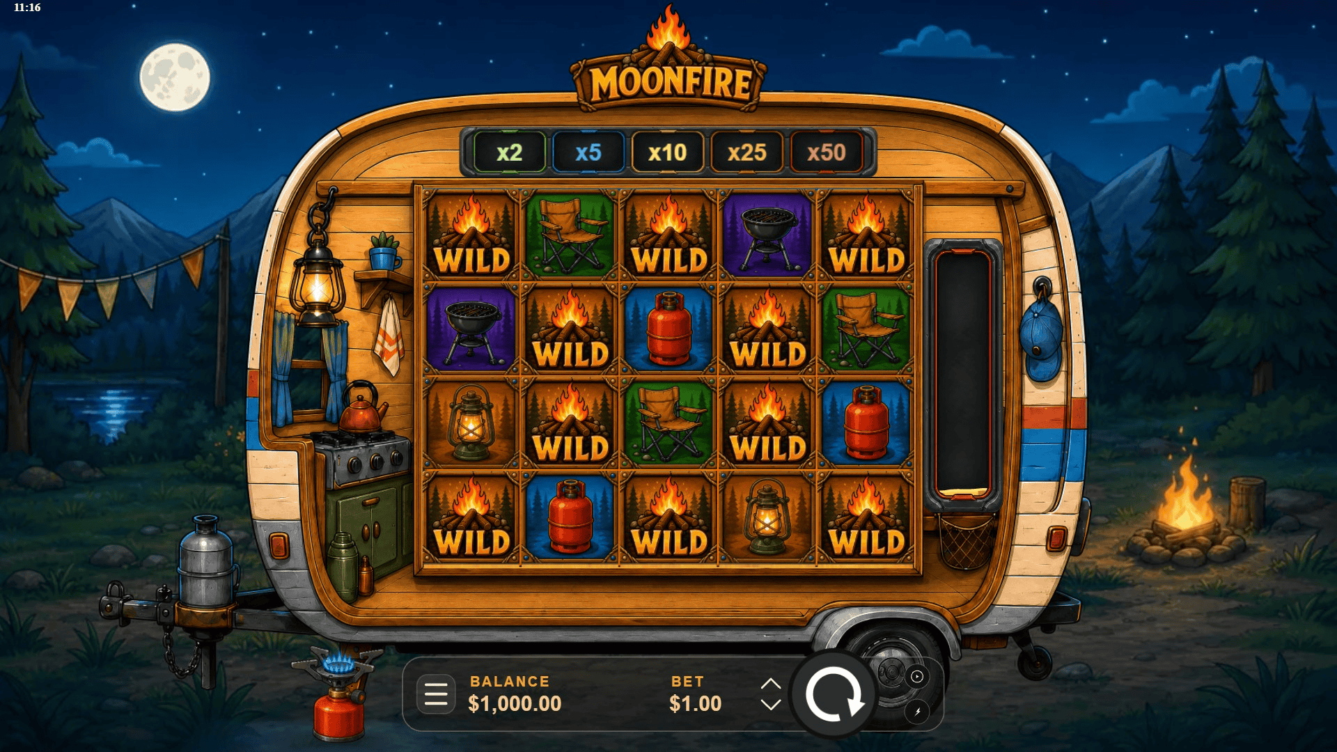 Moonfire slot gameplay reels