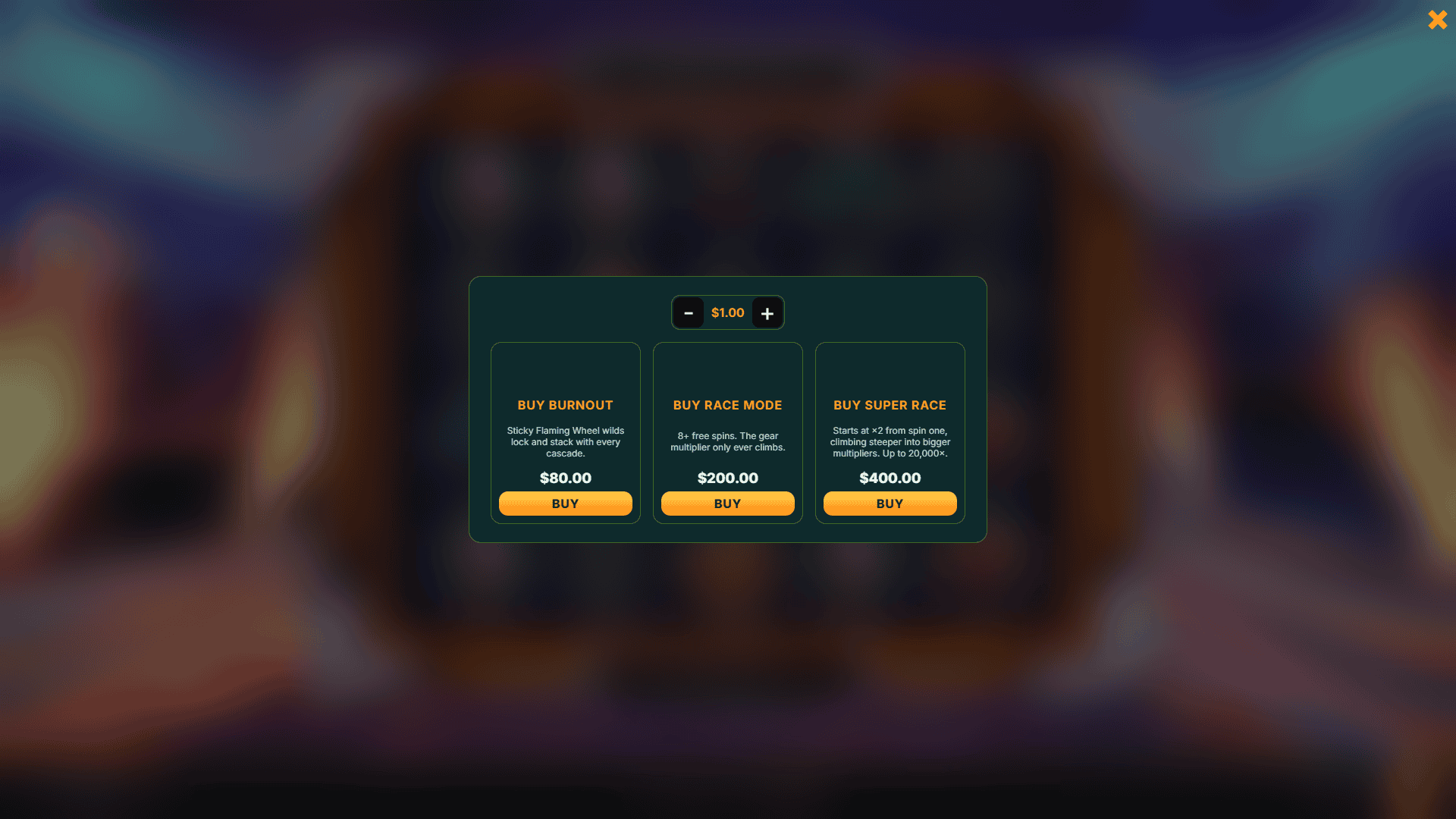 Full Throttle bonus buy menu