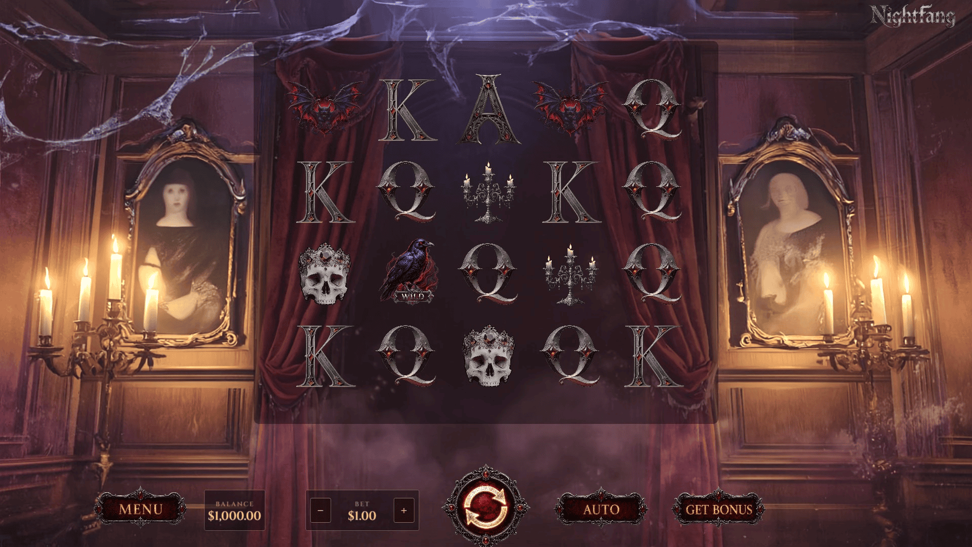 Nightfang slot gameplay reels