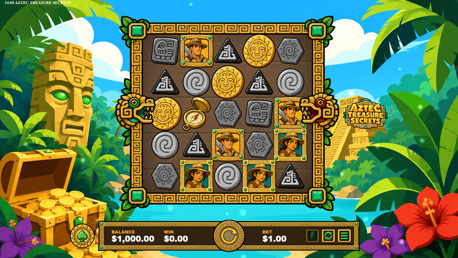 Aztec Treasure Secrets slot gameplay reels