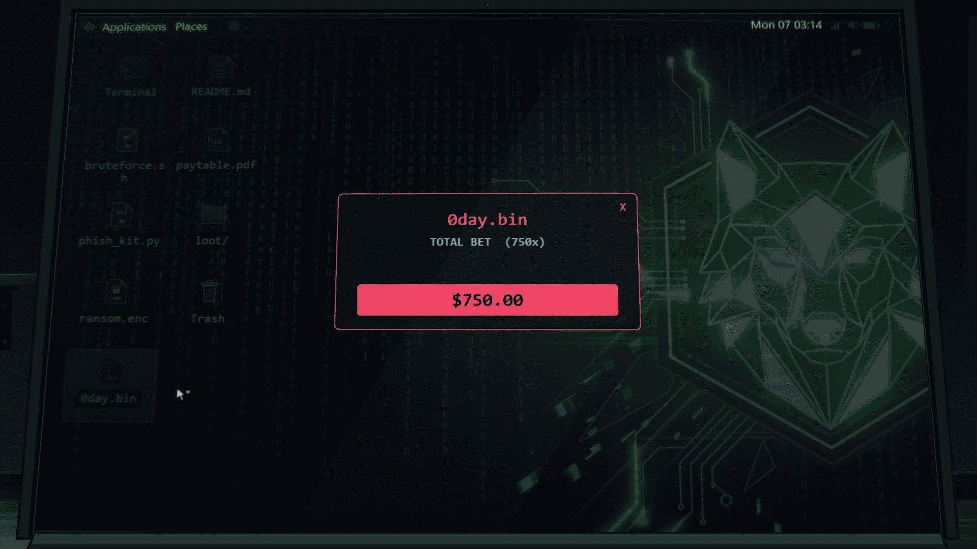 Bad Shell bonus buy menu