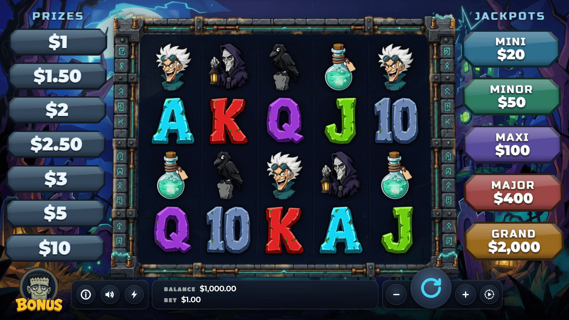 Grave Voltage slot gameplay reels