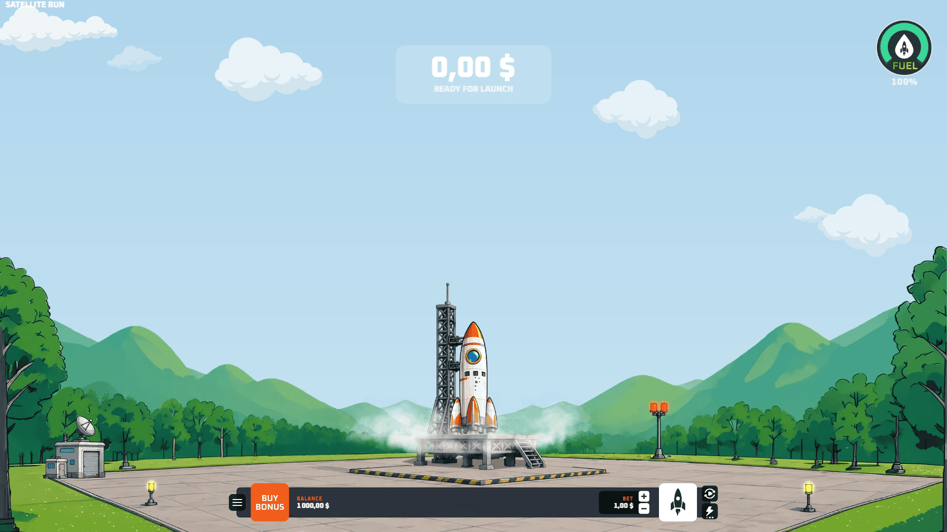 Satellite Run slot gameplay reels