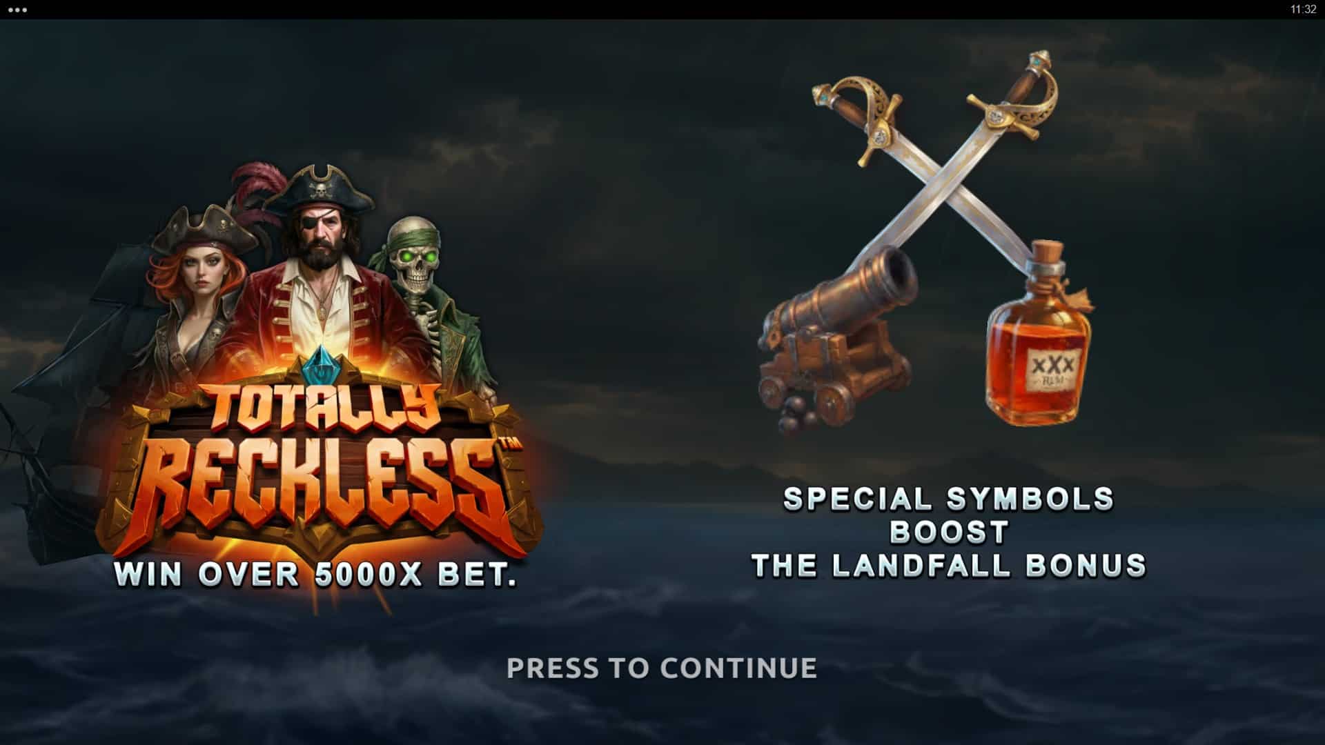 Totally Reckless slot intro screen