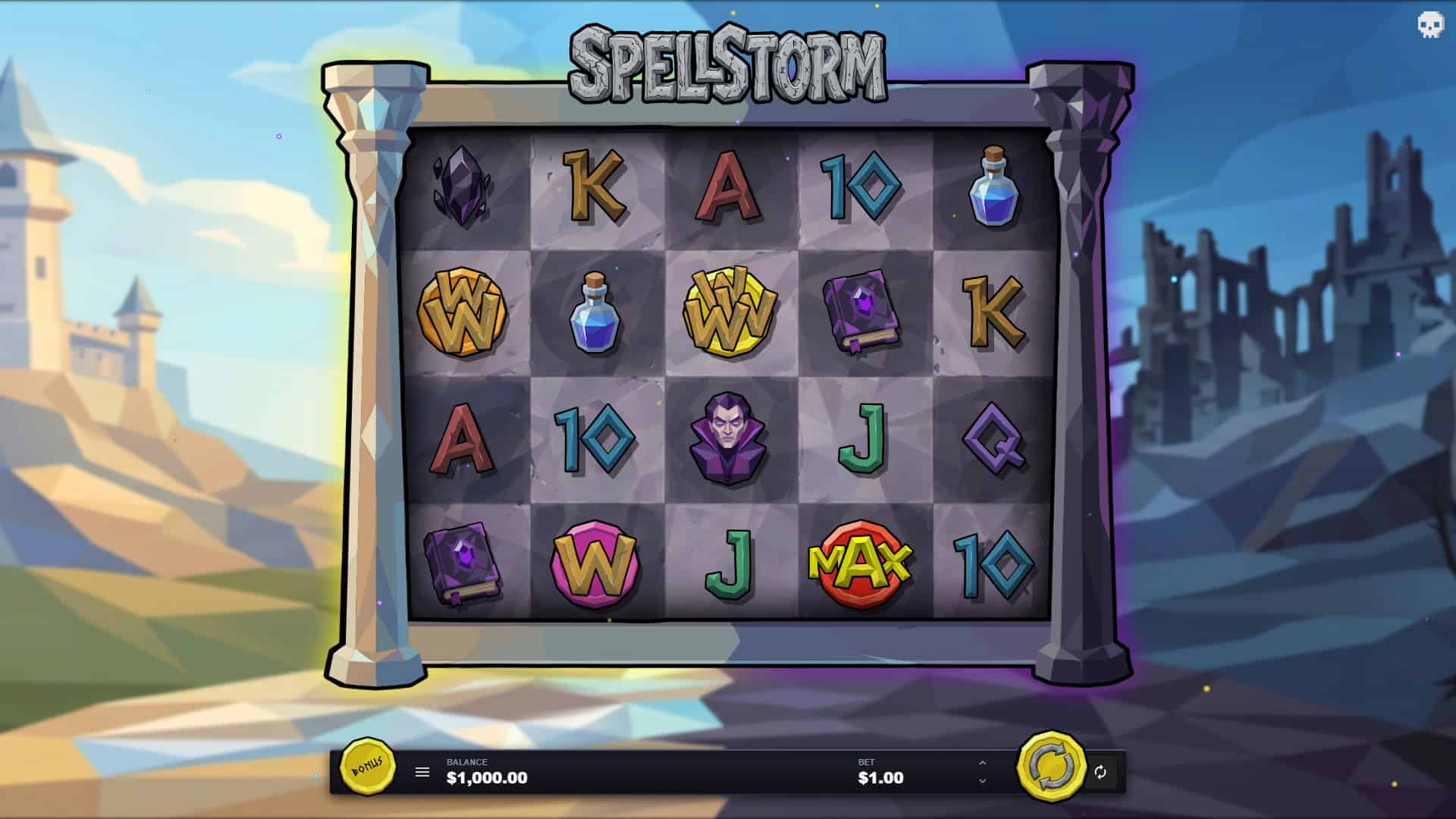 SpellStorm slot gameplay reels