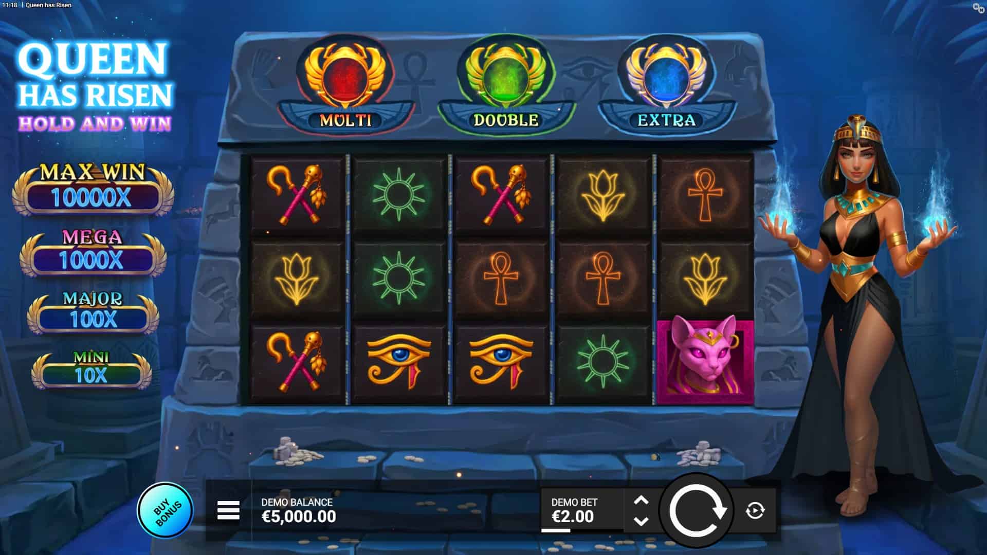 Queen has Risen slot gameplay reels