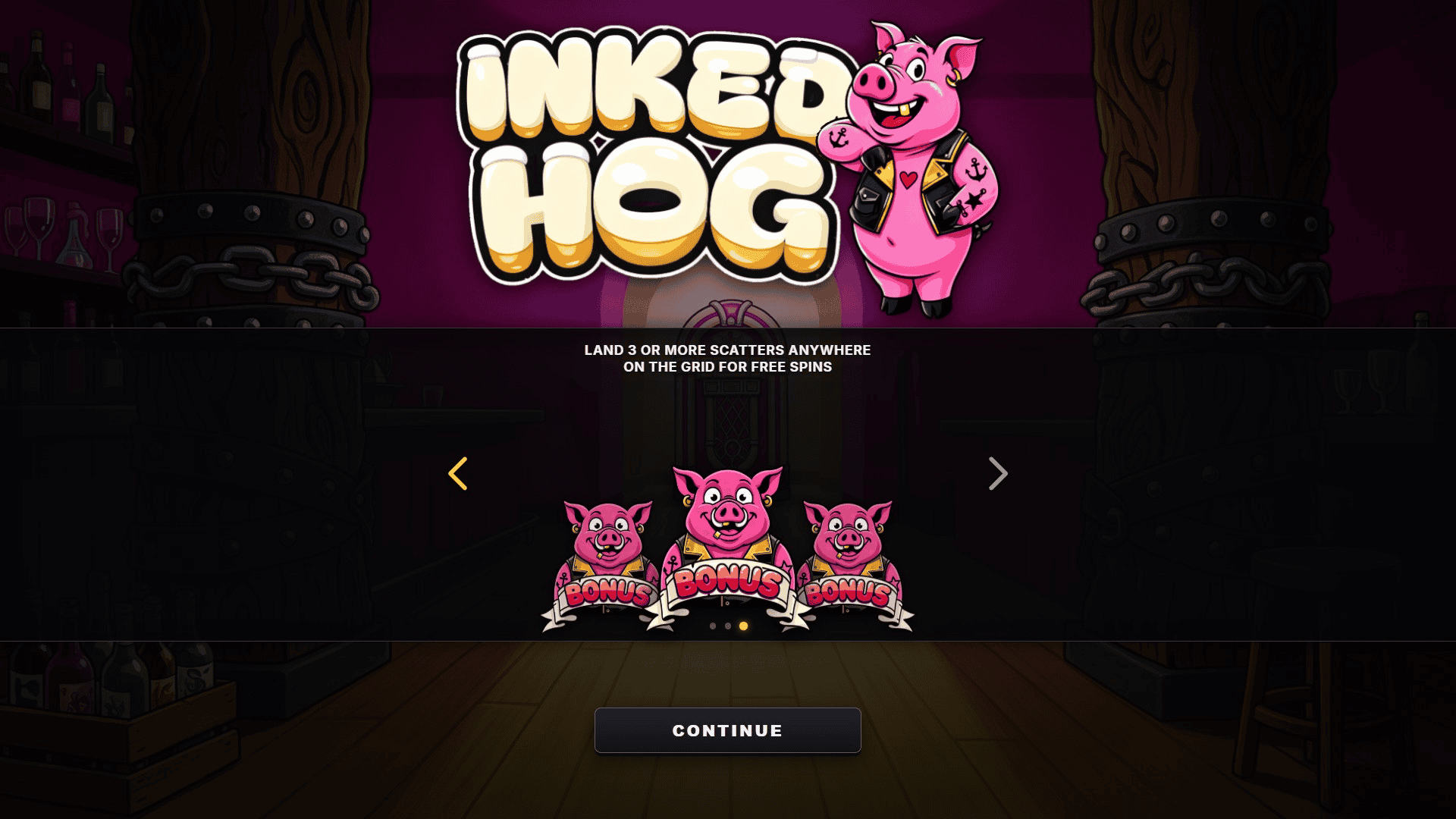 Inked Hog slot intro screen