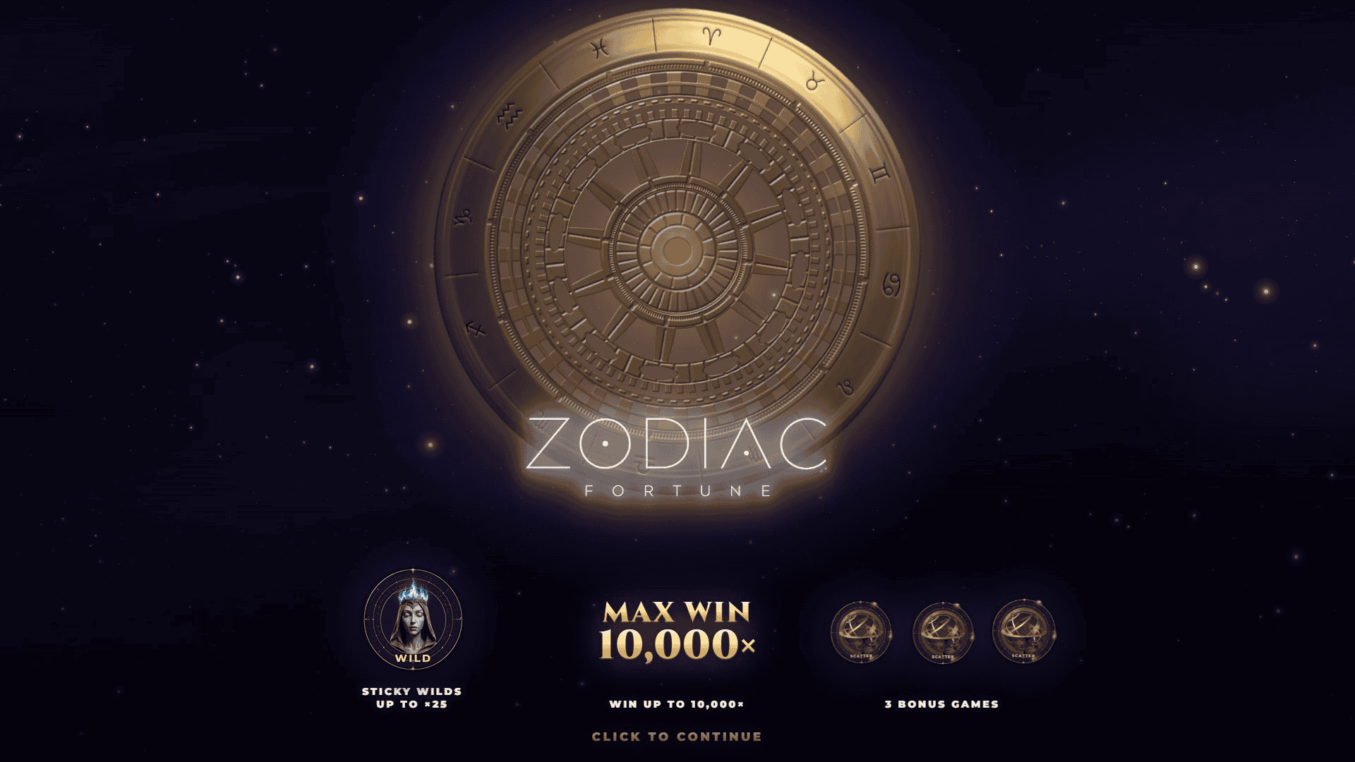 Zodiac Fortune slot intro screen