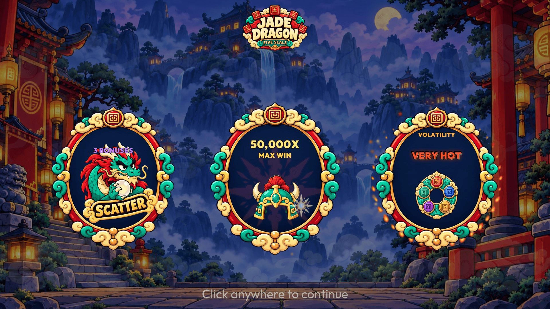 Jade Dragon slot intro screen