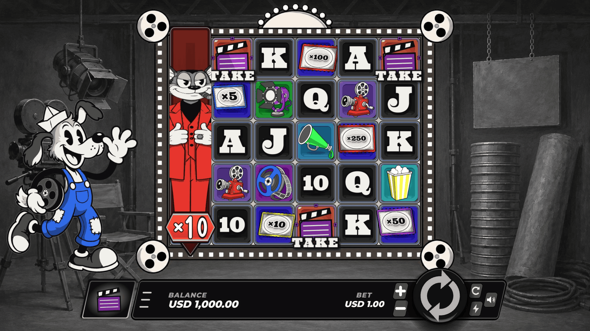 Absolute Cinema slot gameplay reels
