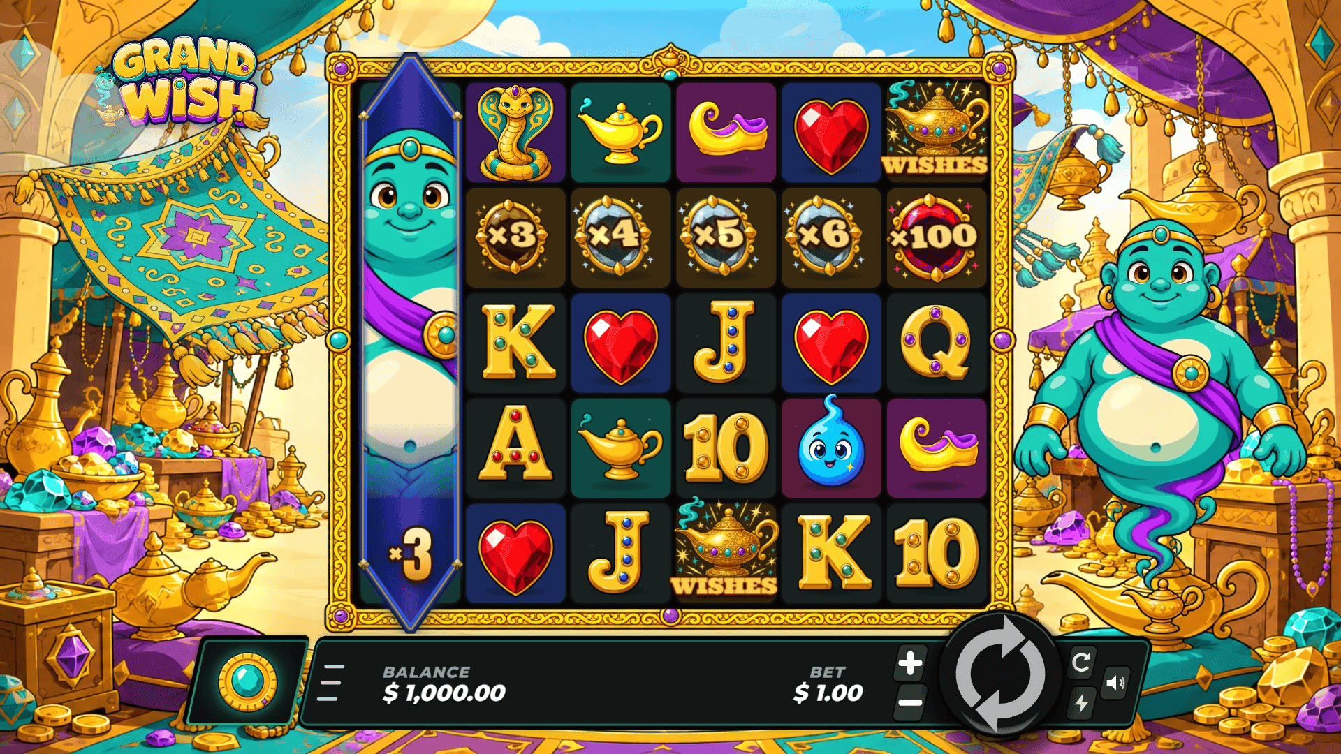 Grand Wish slot gameplay reels