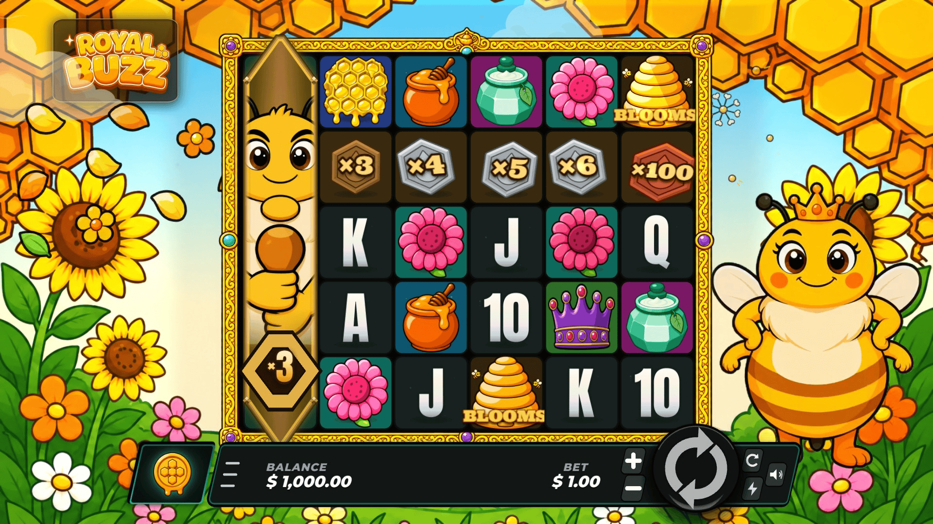 Royal Buzz slot gameplay reels