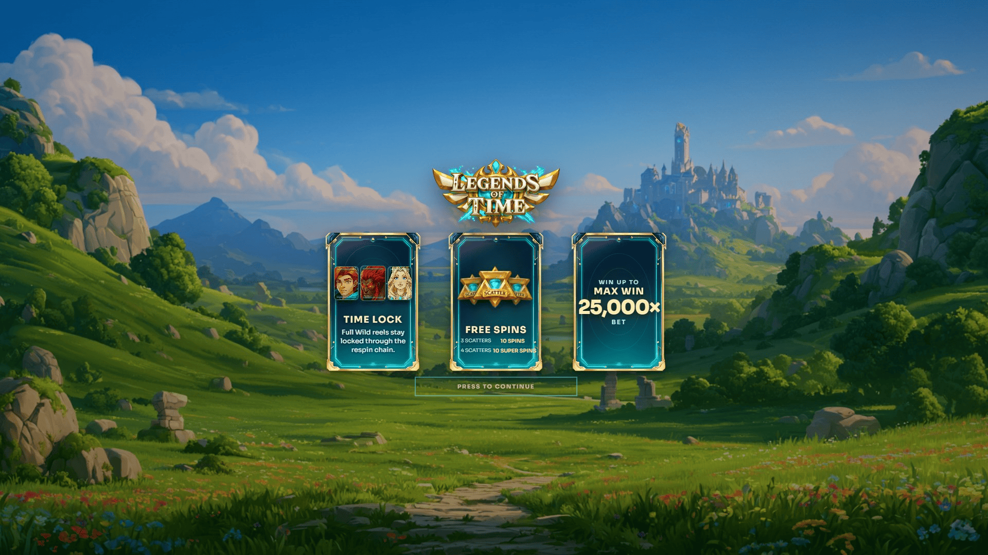 Legends Of Time slot intro screen