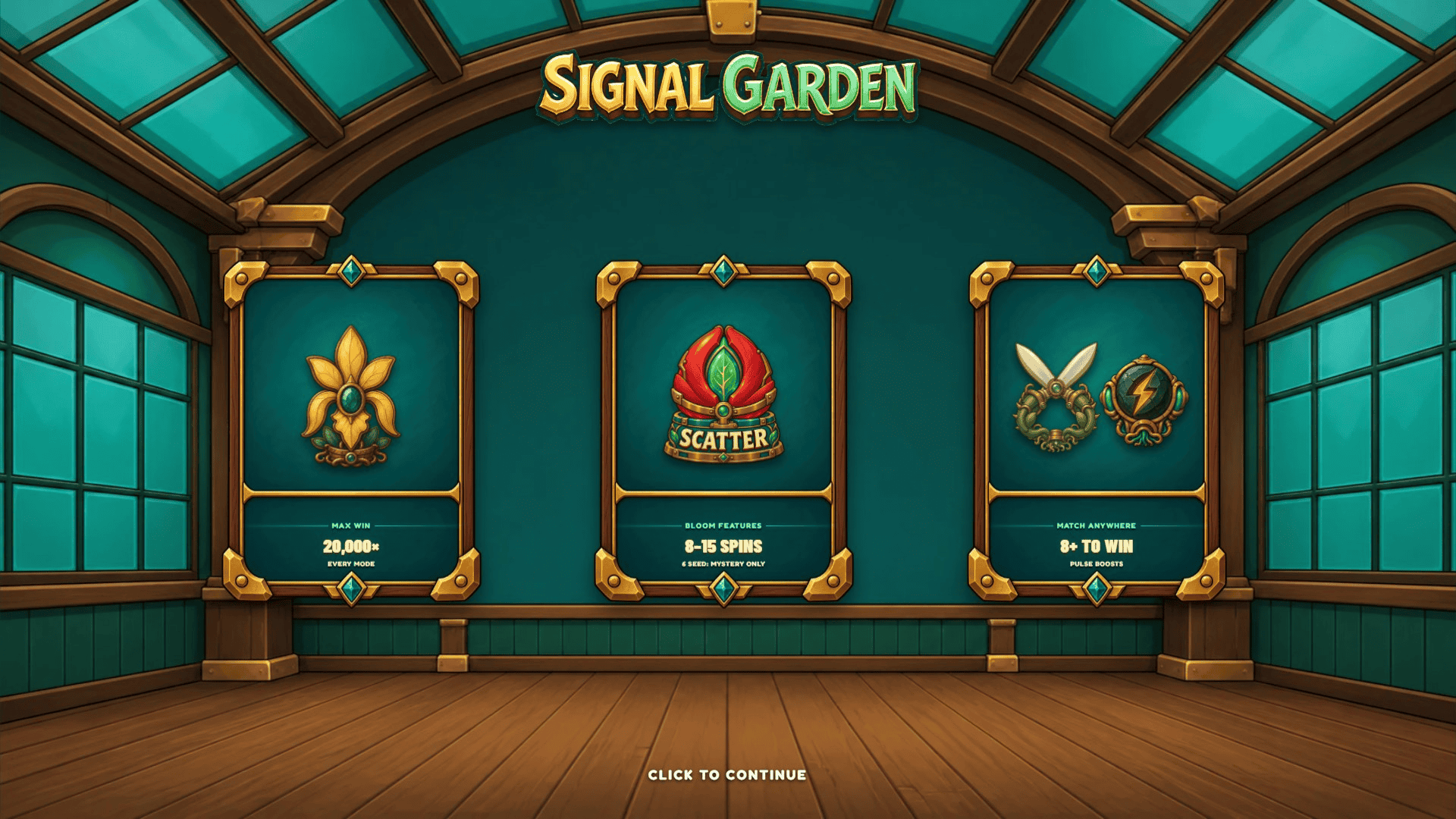 Signal Garden slot intro screen