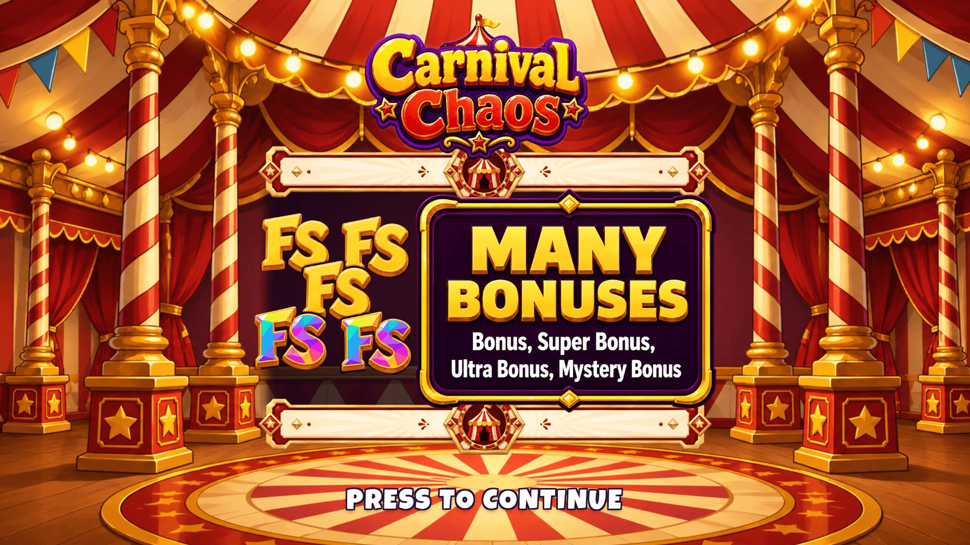 Carnival Chaos slot intro screen