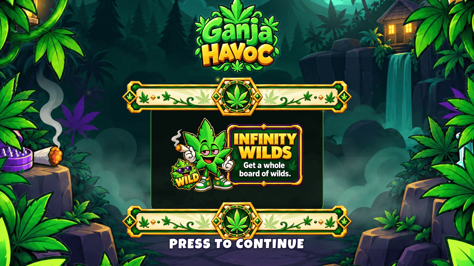 Ganja Havoc slot intro screen