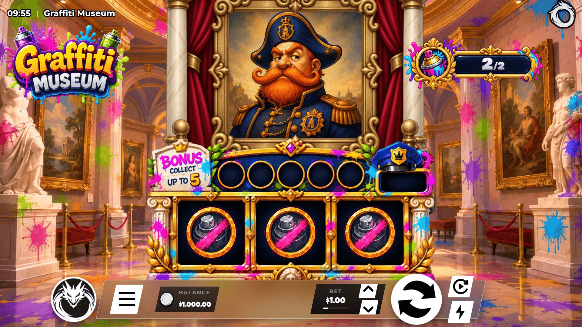Graffiti Museum slot gameplay reels
