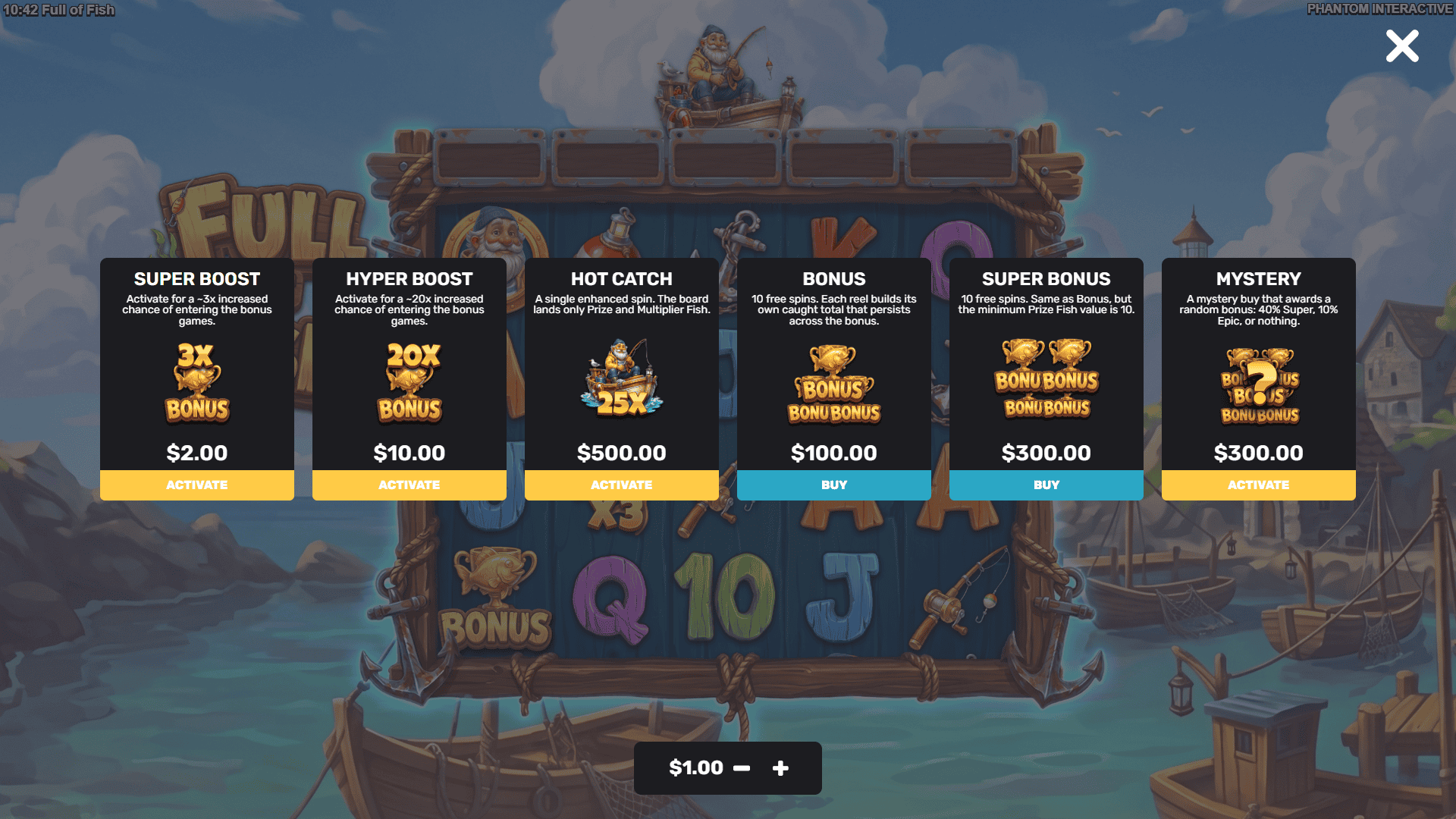 Full Of Fish bonus buy menu