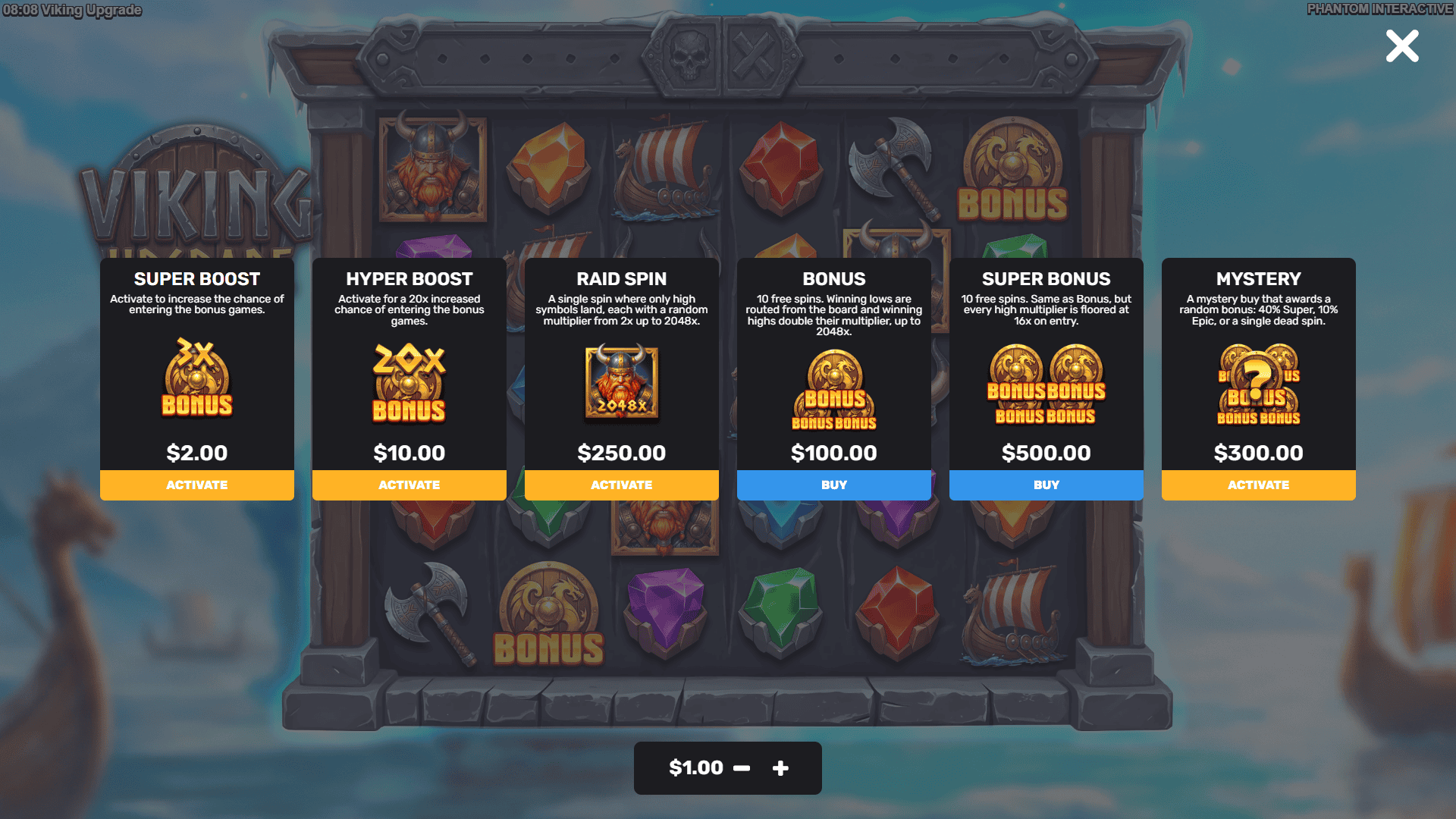 Viking Upgrade bonus buy menu
