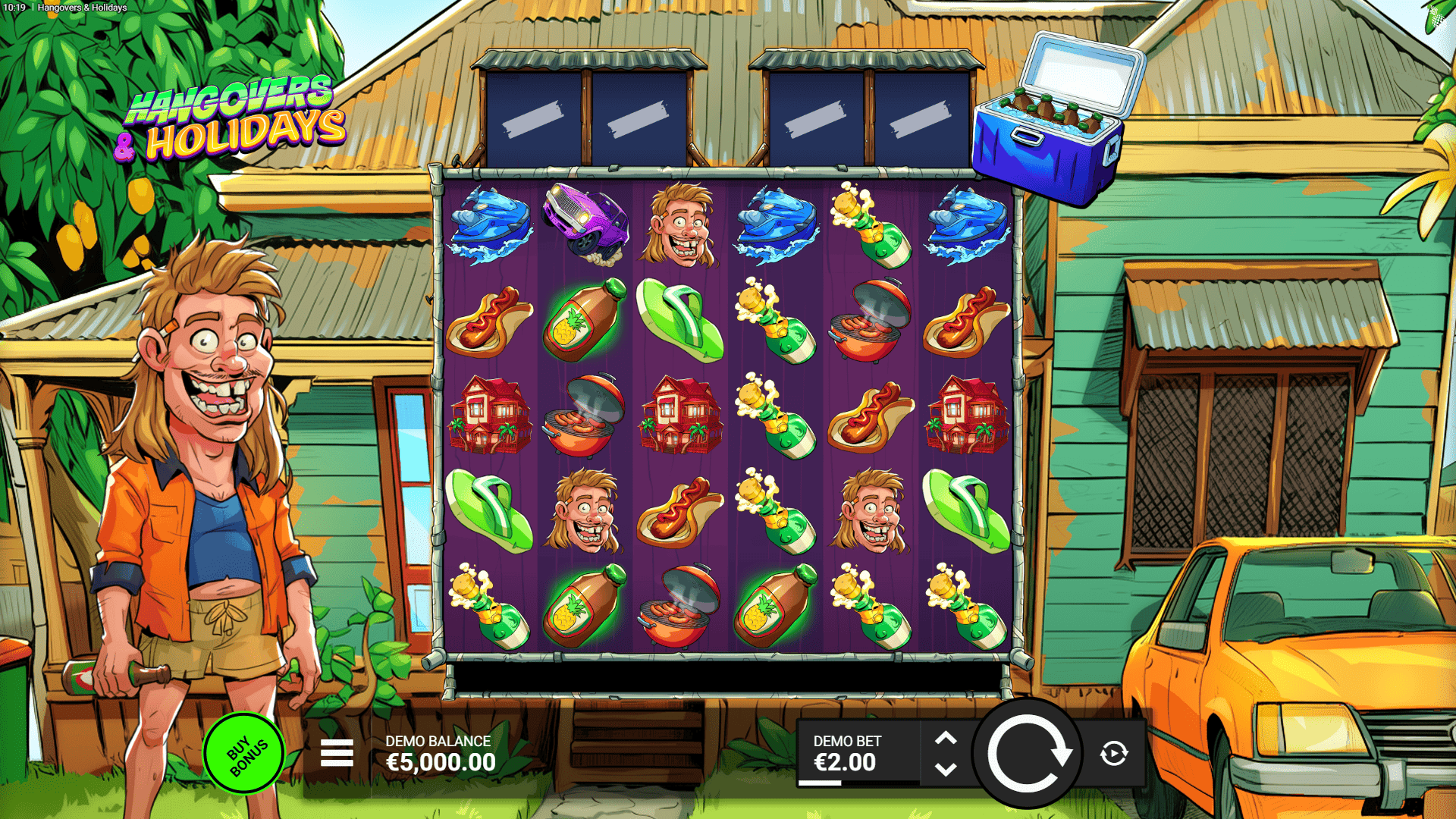 Hangovers & Holidays slot gameplay reels