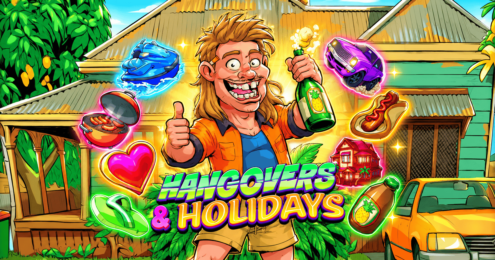 Hangovers & Holidays Slot Demo by Pineapple Play slot cover image
