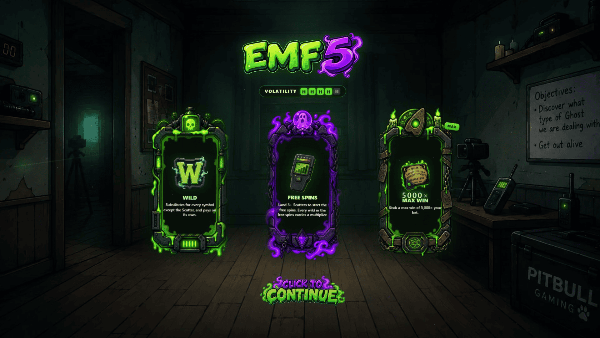 Emf 5 slot intro screen