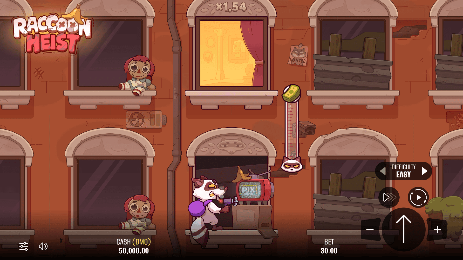 Raccoon Heist slot gameplay reels