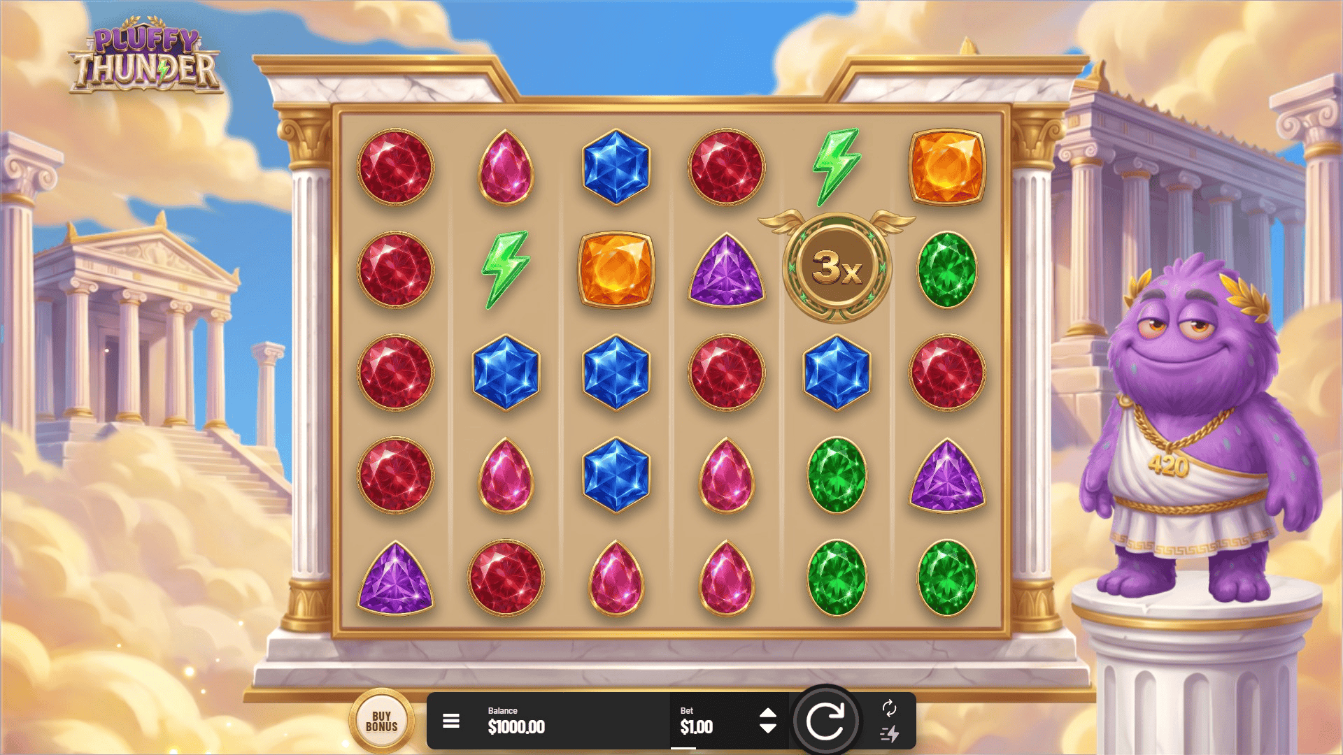 Pluffy Thunder slot gameplay reels