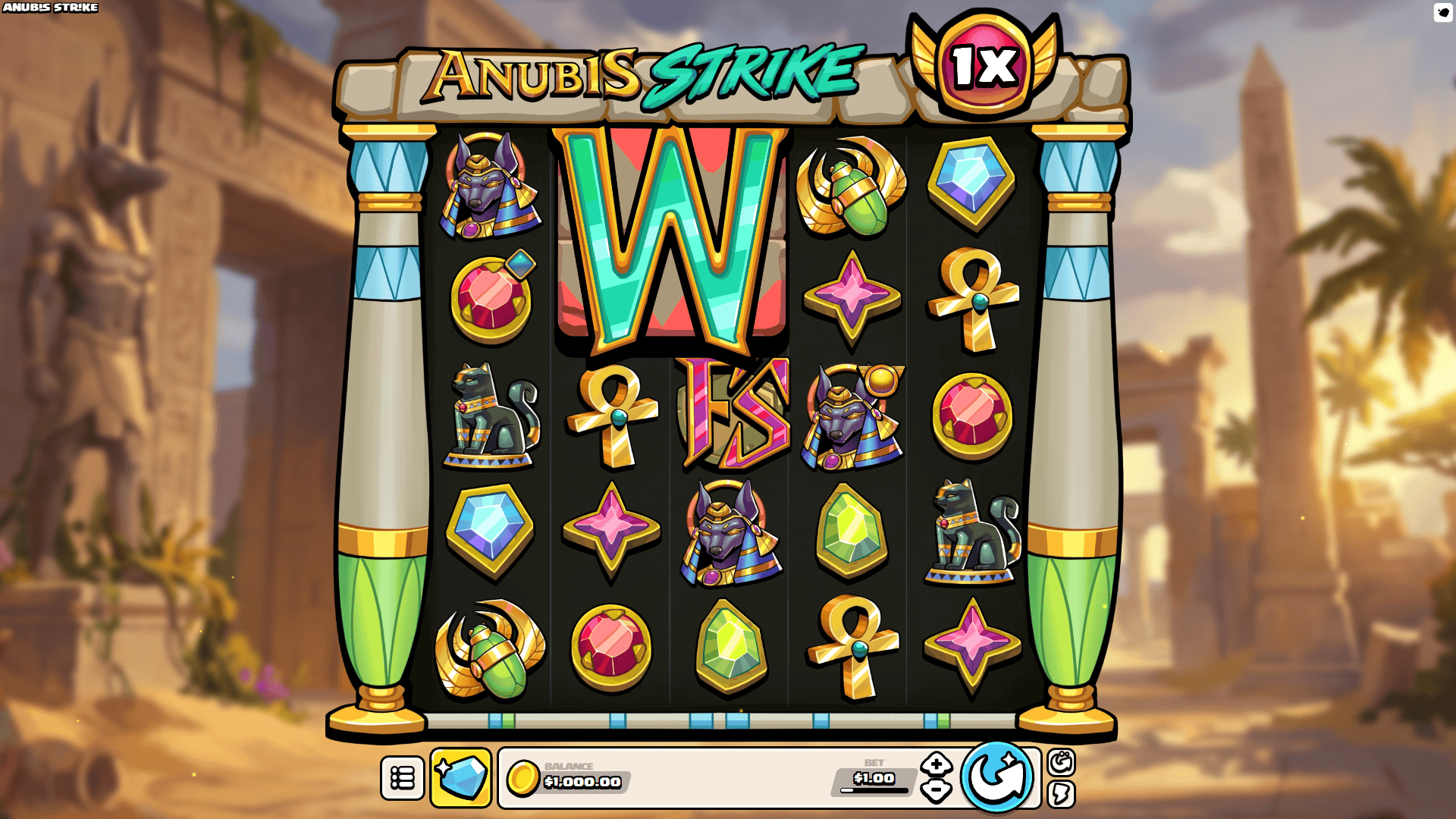 Anubis Strike slot gameplay reels