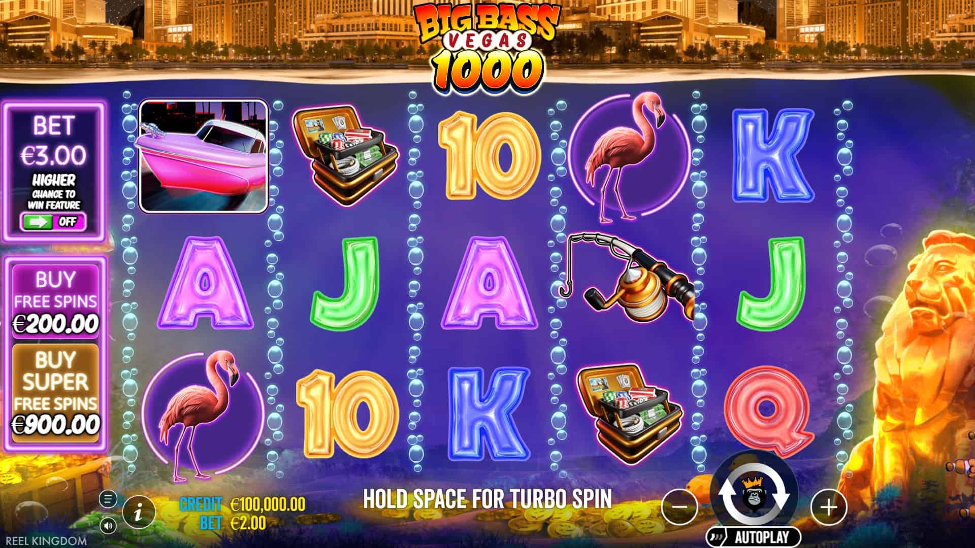 Big Bass Vegas 1000 slot gameplay reels