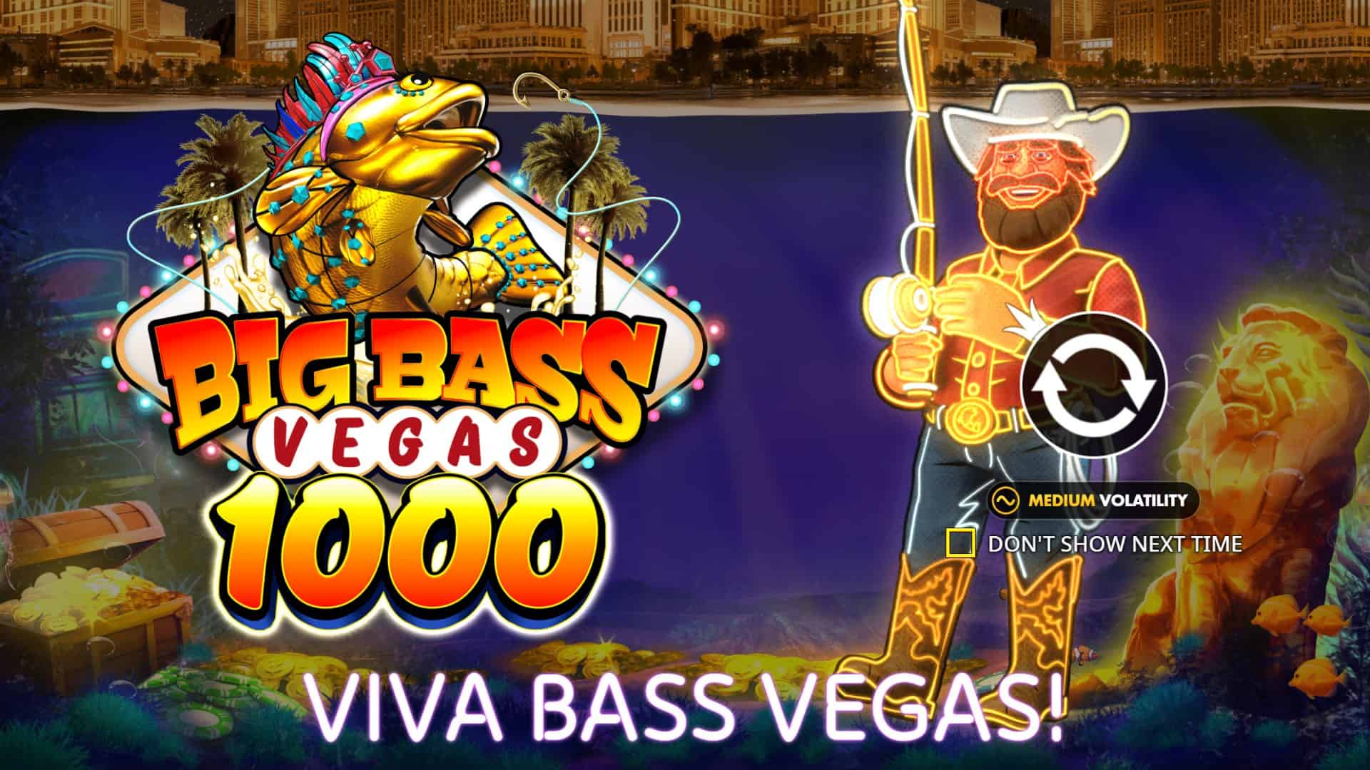 Big Bass Vegas 1000 slot intro screen