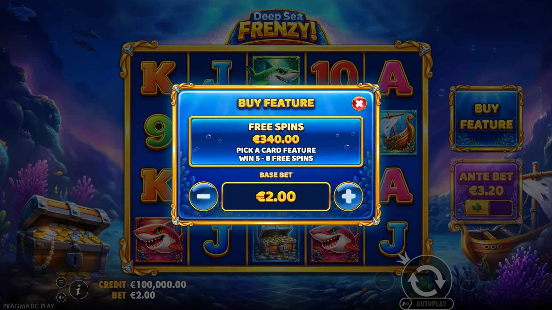 Deep Sea Frenzy bonus buy menu