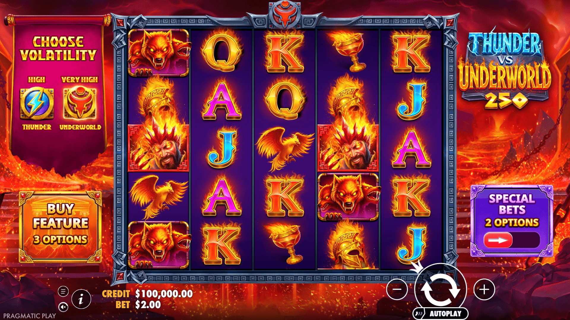 Thunder vs Underworld 250 slot gameplay reels