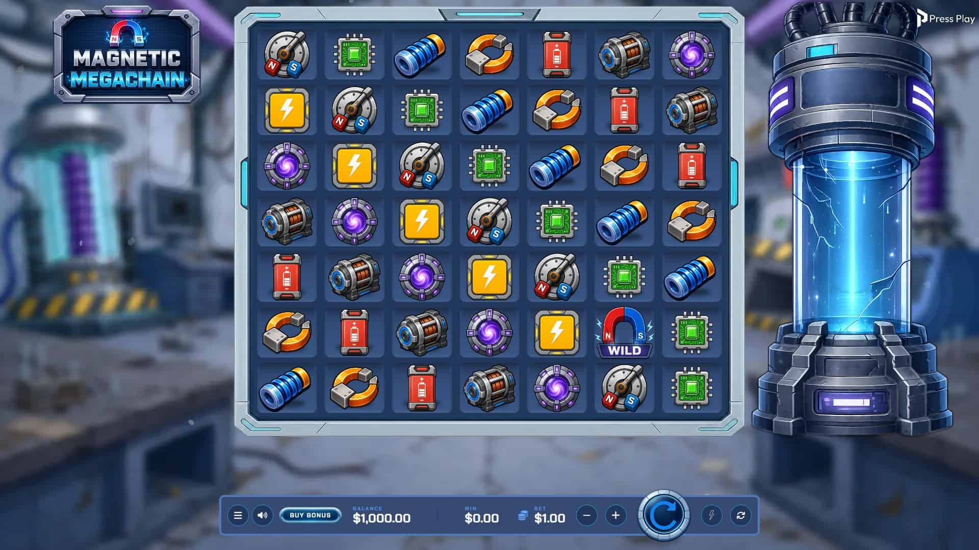 Magnetic slot gameplay reels