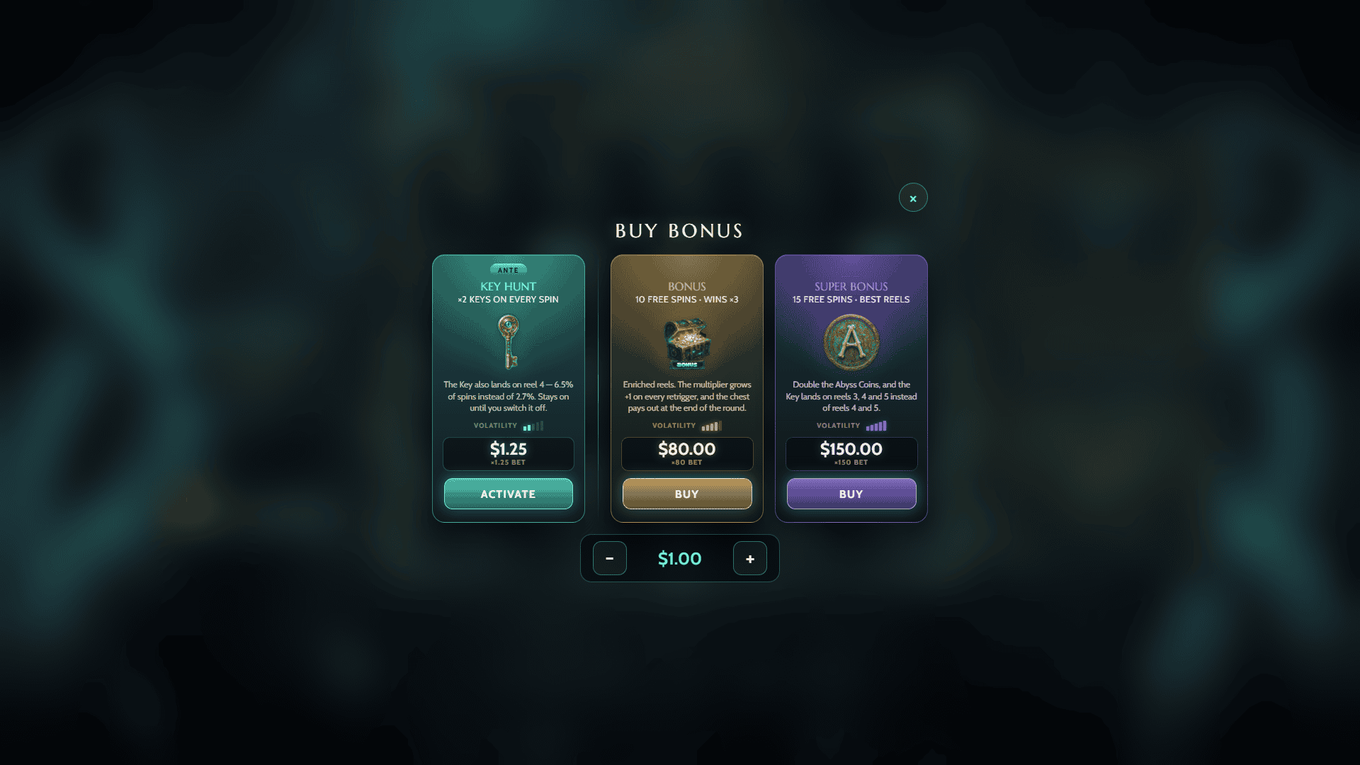 Abyss awakens bonus buy menu