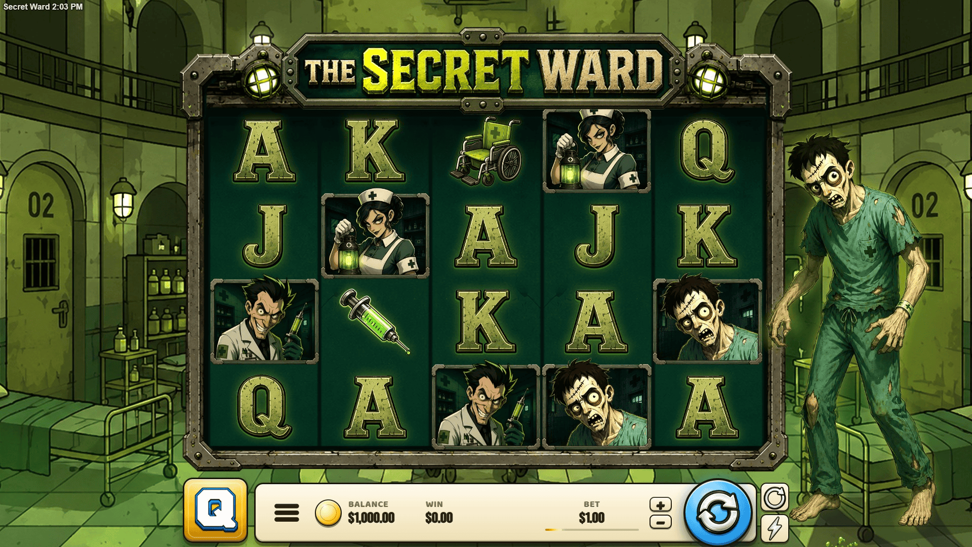 The Secret Ward slot gameplay reels