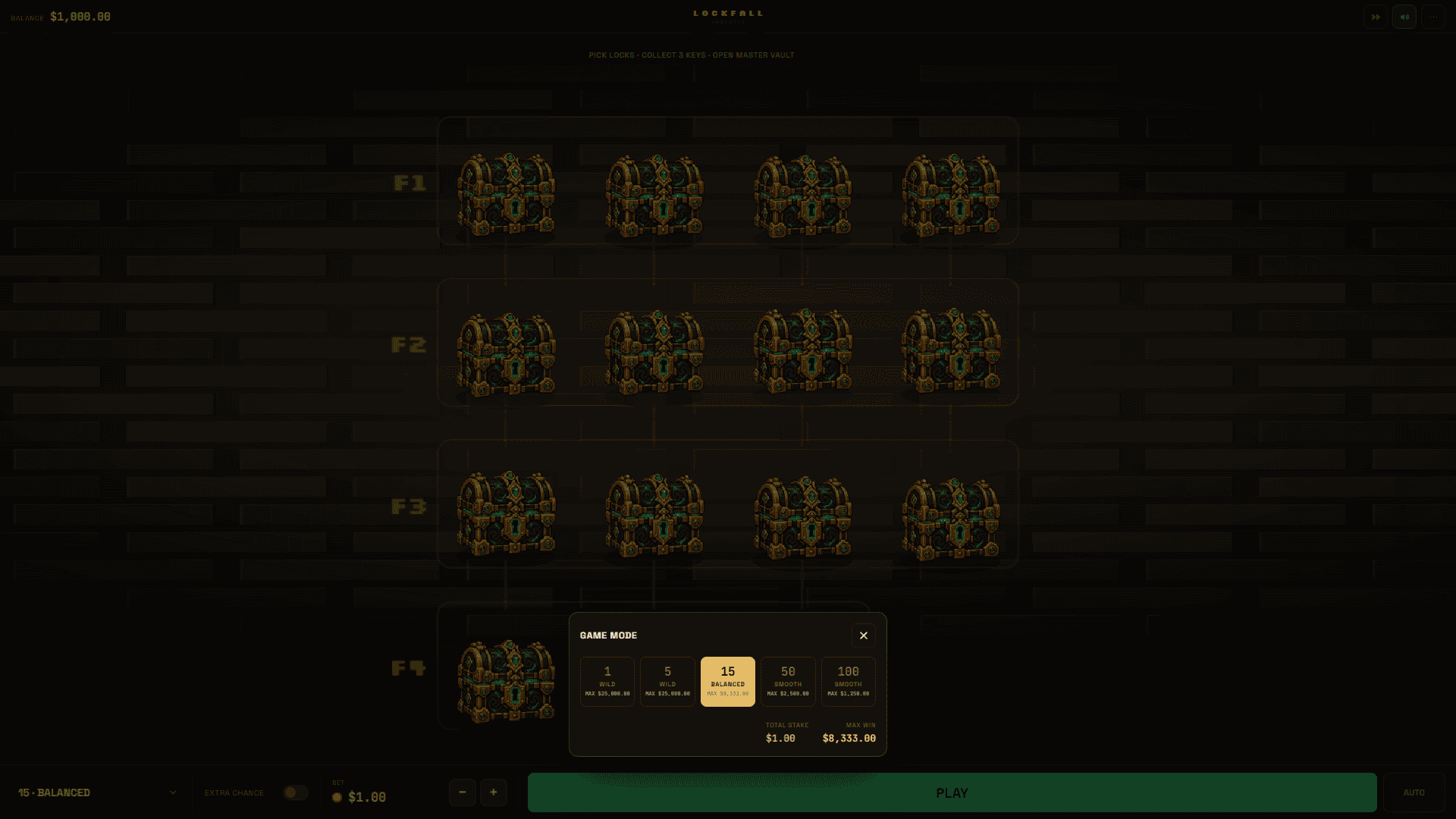 Lockfall bonus buy menu