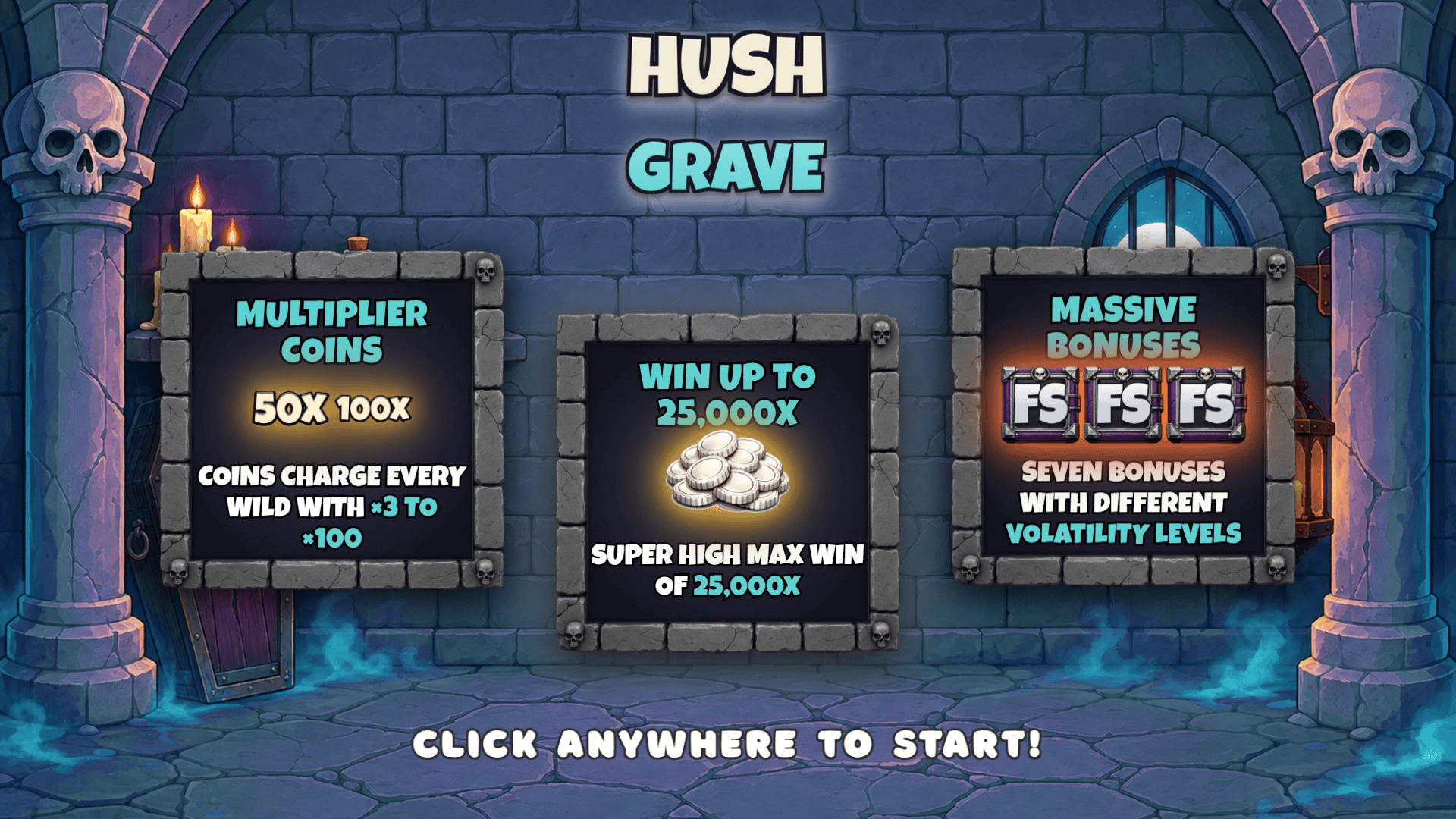 Hush Grave slot intro screen