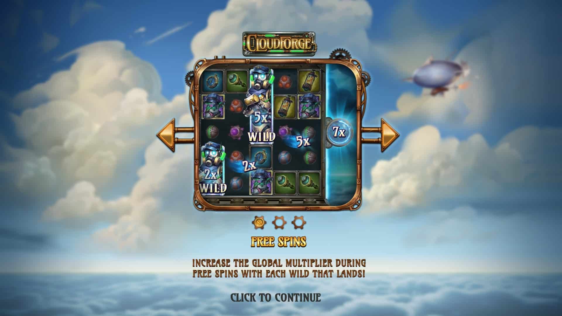 Cloudforge slot intro screen