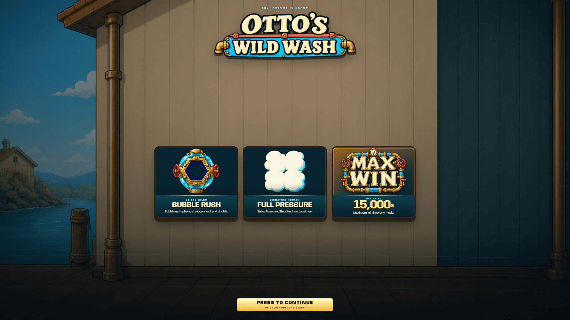 Otto's Wild Wash slot intro screen