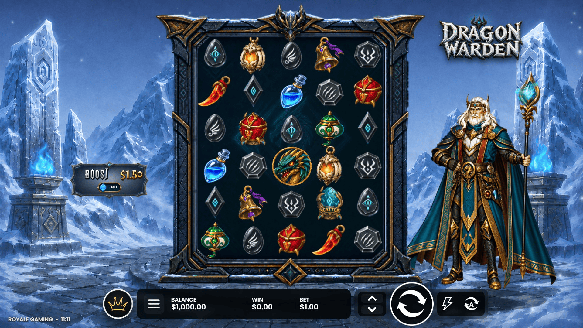 Dragon Warden slot gameplay reels