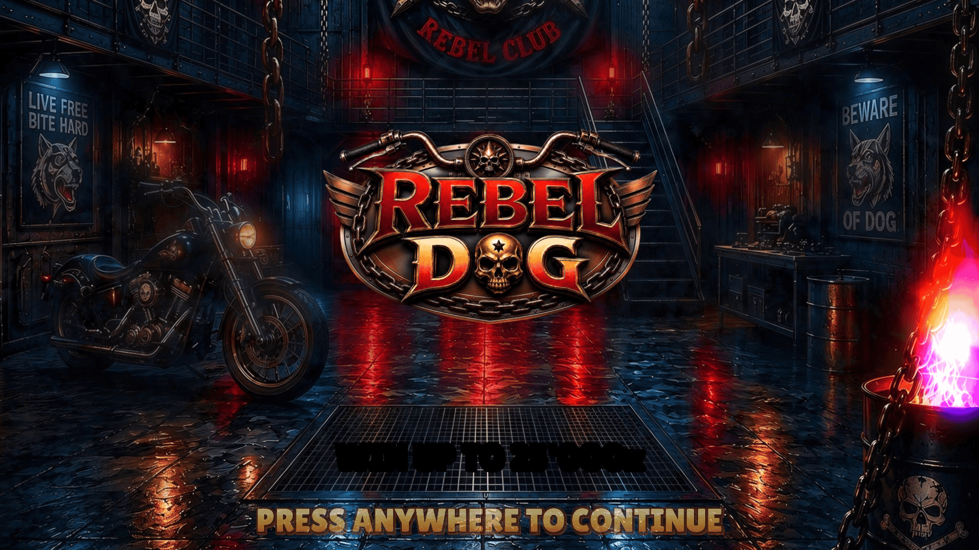 Rebel Dog slot intro screen
