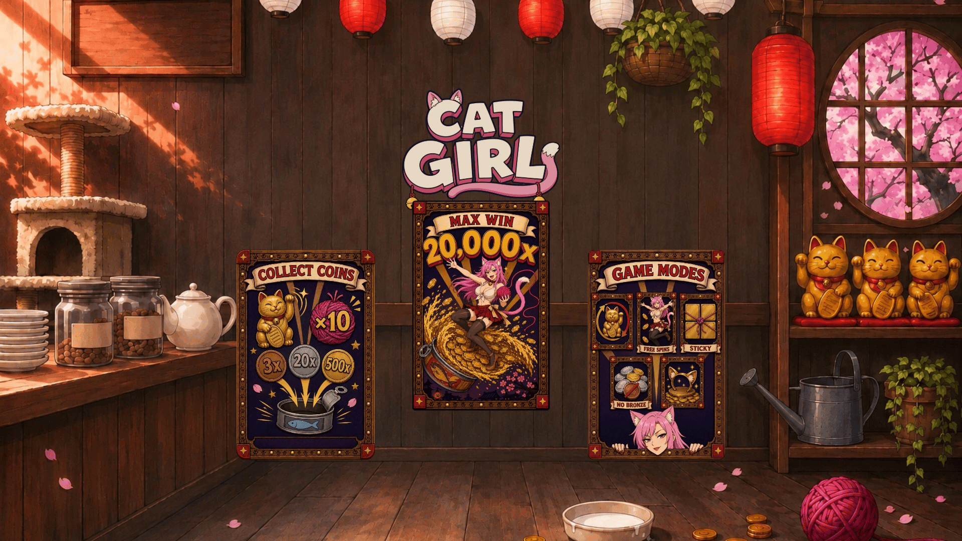 Cat Girl slot intro screen